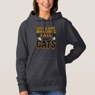 Fall Cats Halloween Girl Vintage Graphic Design_1 Hoodie
