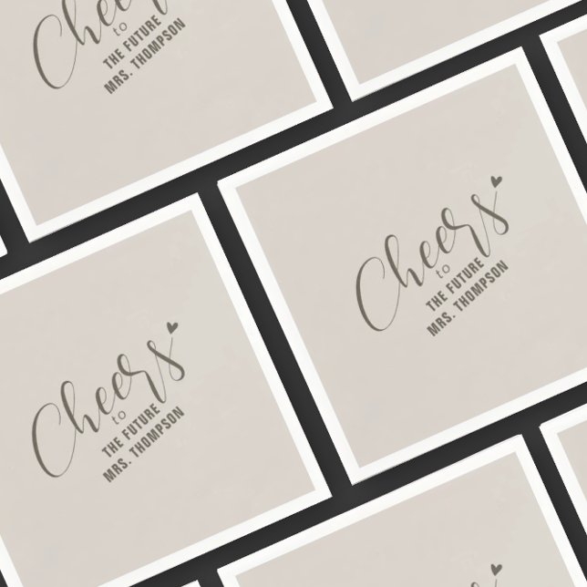 Fall Cheers Future Mrs Taupe Bridal Shower Brunch Napkin (Creator Uploaded)