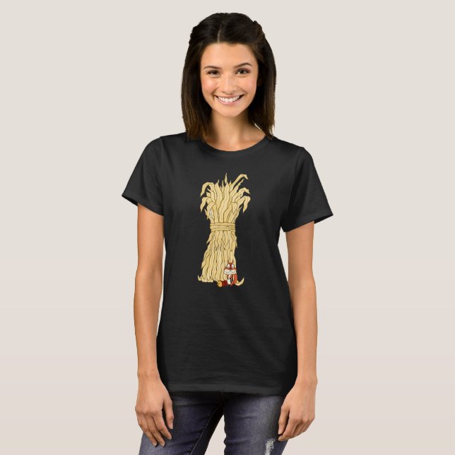 Fall Chipmunk And Haystack T-Shirt (Front Full)