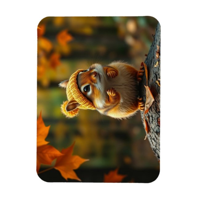 Fall Chipmunk Magnet (Vertical)