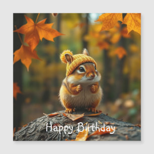 Fall Chipmunk Magnetic Card