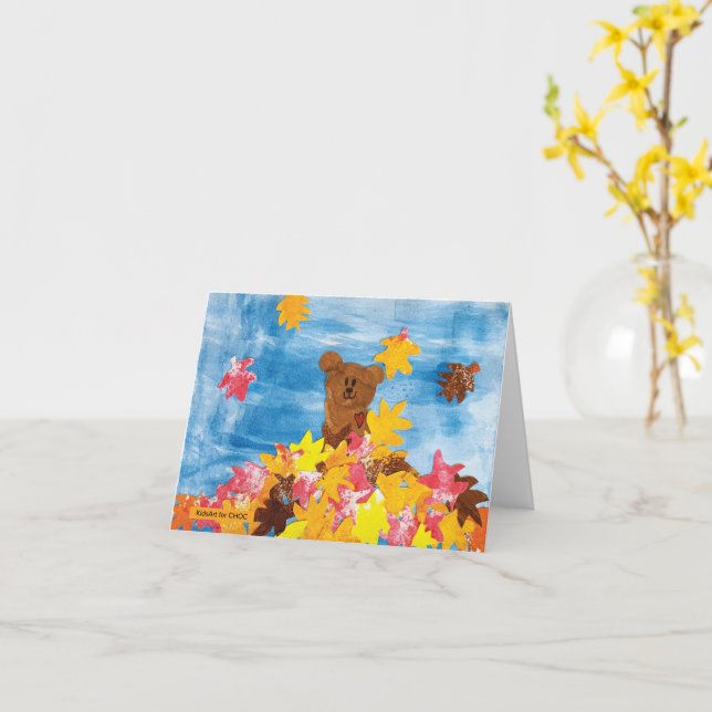 Fall Choco Bear - Kids Art for Choc Card (Yellow Flower)