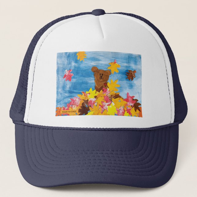 Fall Choco Bear - Kids Art for Choc Trucker Hat (Front)