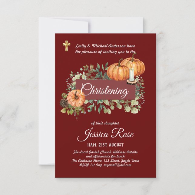 FALL Christening Invites Baptism  (Front)
