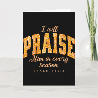 Fall Christian Praise Him Jesus Thanksgiving Bible Card