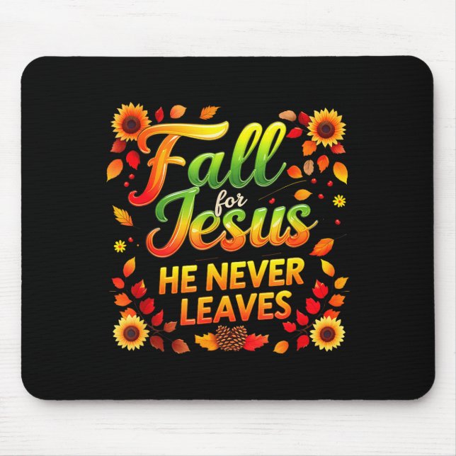 Fall Christian Thanksgiving Autumn Jesus My Favour Mouse Mat (Front)