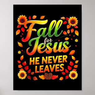Fall Christian Thanksgiving Autumn Jesus My Favour Poster