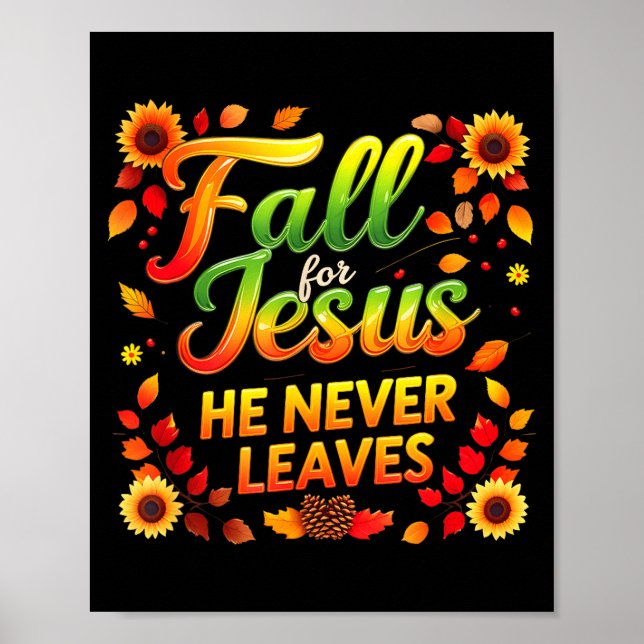 Fall Christian Thanksgiving Autumn Jesus My Favour Poster (Front)