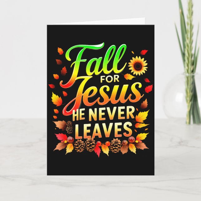 Fall Christian Thanksgiving Jesus My Favourite Sea Card (Front)