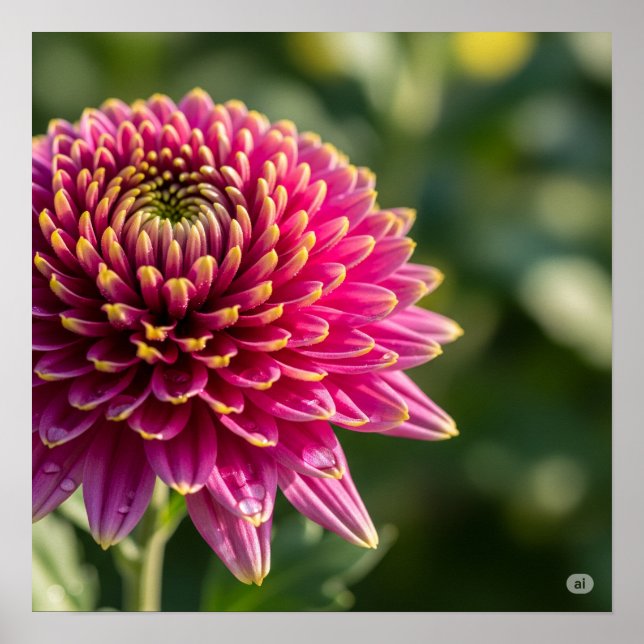 Fall Chrysanthemum Graphic Poster (Front)