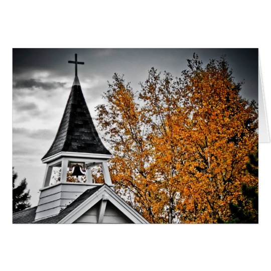 Fall Church Steeple Card