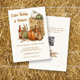 Fall Cider Tasting and Potluck Bonfire Social Invitation