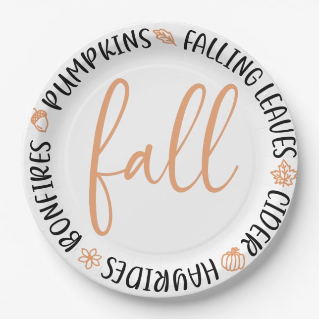 Fall Circle Paper Plate (Front)