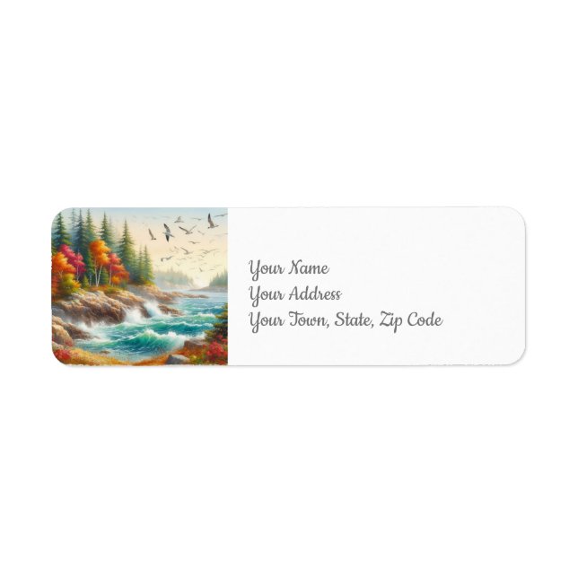 Fall Coastal Return Address Label (Front)