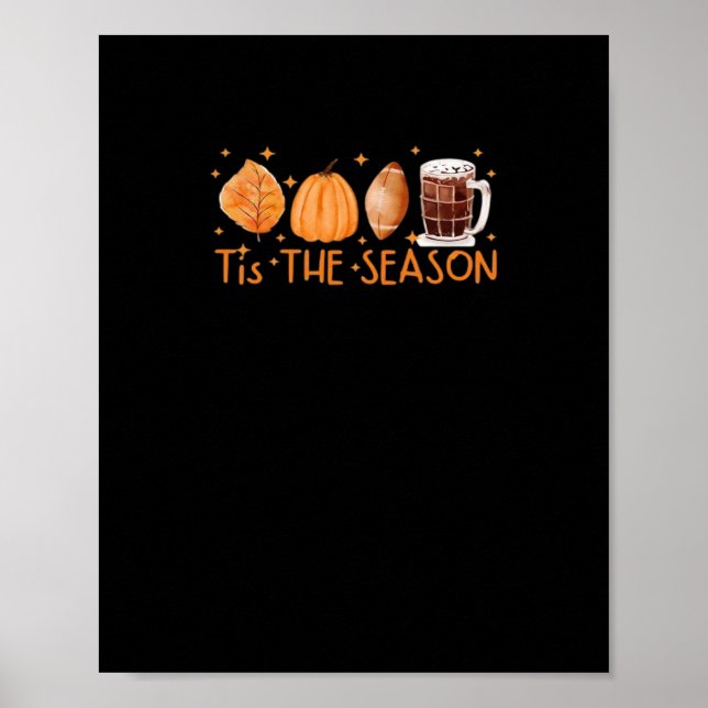Fall Coffee Cute Lover Halloween Pumpkin Latte Dri Poster (Front)