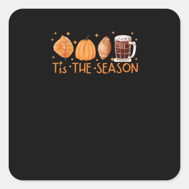 Fall Coffee Cute Lover Halloween Pumpkin Latte Dri Square Sticker (Front)