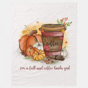 Fall & coffee kinda girl Fleece Blanket