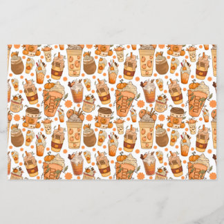 Fall Coffee Latte Pumpkin Pattern