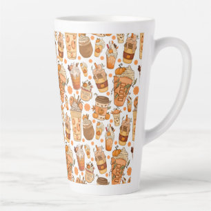 Fall Coffee Latte Pumpkin Pattern  Latte Mug