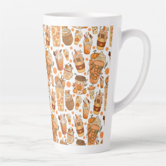 Fall Coffee Latte Pumpkin Pattern  Latte Mug