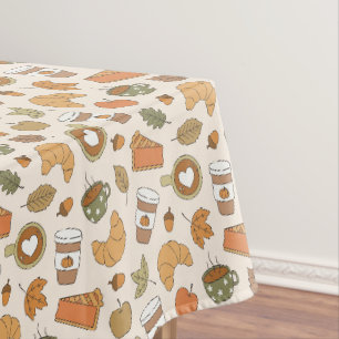 Fall Coffee Lover Pumpkin Spice Autumn Bakery Tablecloth