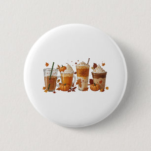 Fall Coffee Pumpkin 6 Cm Round Badge