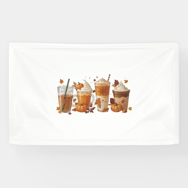 Fall Coffee Pumpkin Banner (Horizontal)
