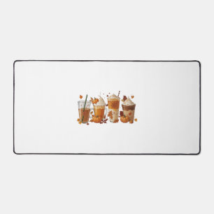 Fall Coffee Pumpkin Desk Mat