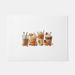 Fall Coffee Pumpkin Doormat