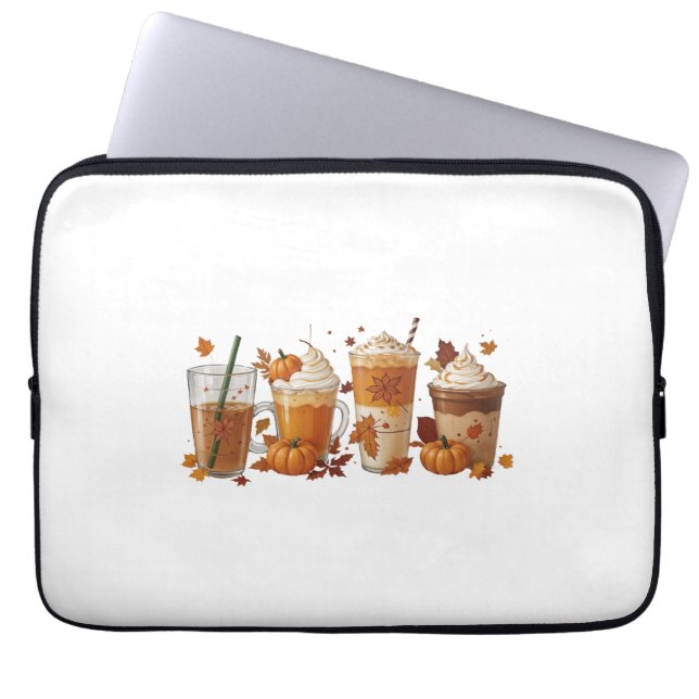 Fall Coffee Pumpkin Laptop Sleeve (Front)