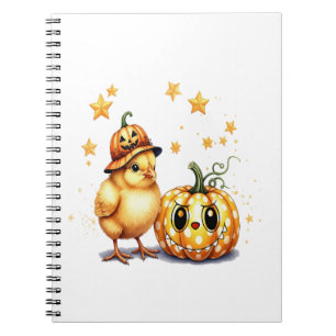Fall Coffee pumpkin Mug with cat Notebook