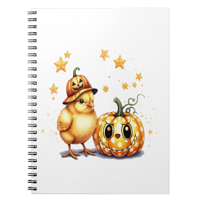 Fall Coffee pumpkin Mug with cat Notebook (Front)