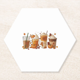 Fall Coffee Pumpkin Paper Coaster