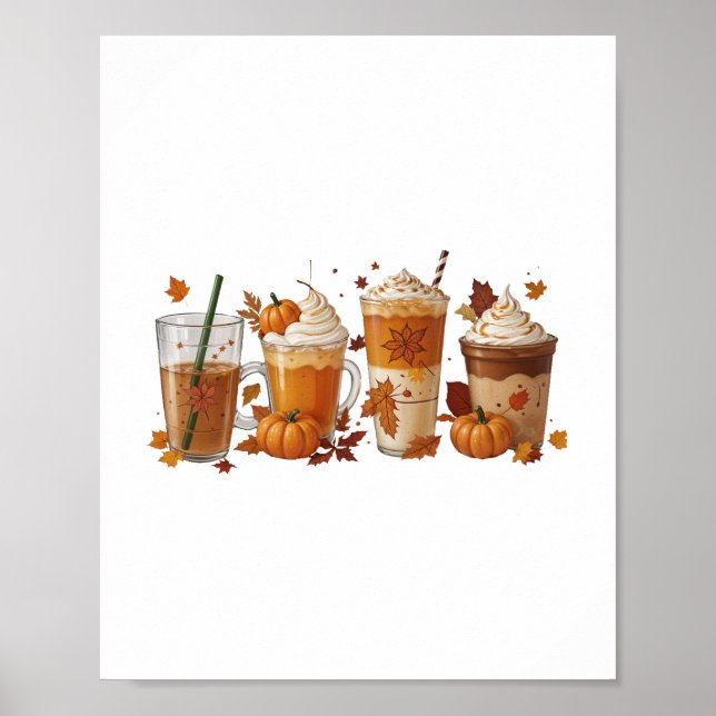 Fall Coffee Pumpkin Poster (Front)