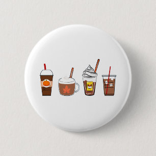 fall coffee pumpkin spice autumn 6 cm round badge