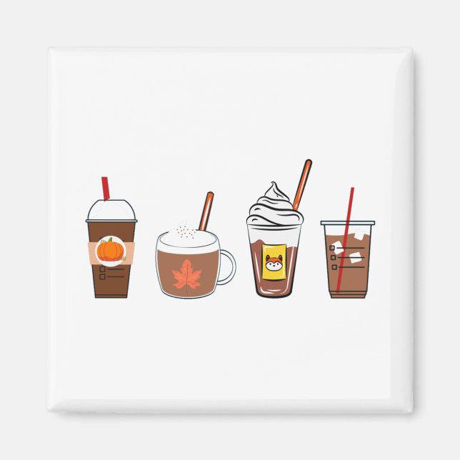 fall coffee pumpkin spice autumn magnet (Front)