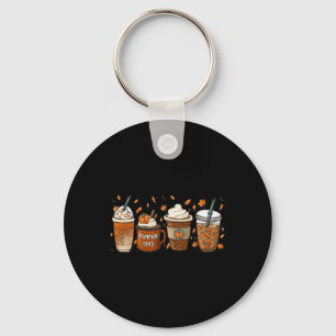 Fall Coffee Pumpkin Spice Junkie Latte Autumn Coff Key Ring