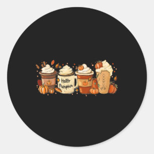 Fall Coffee Pumpkin Spice Latte Drinks Autumn Than Classic Round Sticker