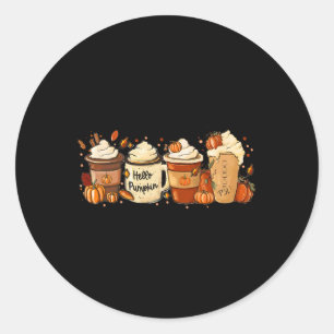 Fall Coffee Pumpkin Spice Latte Drinks Autumn Than Classic Round Sticker