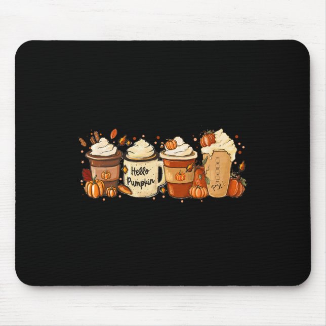 Fall Coffee Pumpkin Spice Latte Drinks Autumn Than Mouse Mat (Front)
