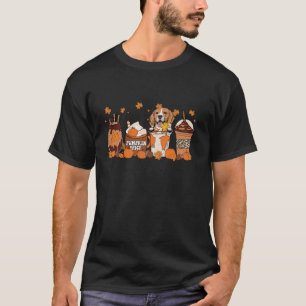Fall Coffee Pumpkin Spice Latte Iced Autumn Beagle T-Shirt