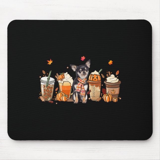 Fall Coffee Pumpkin Spice Latte Iced Autumn Chihua Mouse Mat (Front)