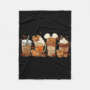 Fall Coffee Pumpkin Spice Latte Iced Warm Cosy Aut Fleece Blanket