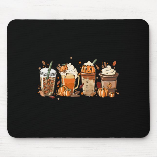 Fall Coffee Pumpkin Spice Latte Iced Warm Cosy Aut Mouse Mat (Front)