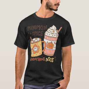 Fall coffee pumpkin spice latte iced warm cosy aut T-Shirt