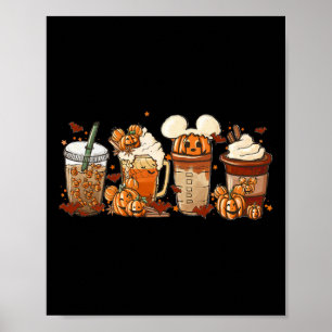 Fall Coffee Pumpkin Spice Latte Iced Warm Cozy Aut Poster