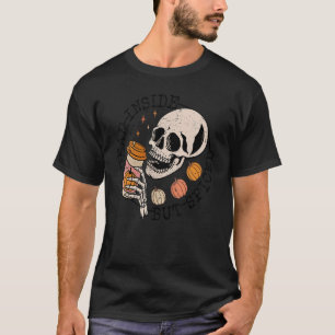 Fall Coffee Skeleton Dead Inside But Spiced Pumpki T-Shirt