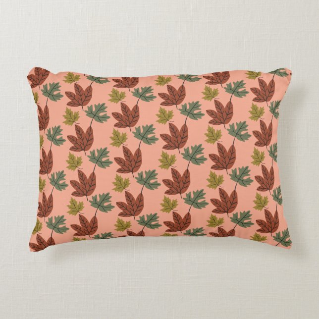Fall Cold Weather Leaves Pattern Decorative Cushion (Front)