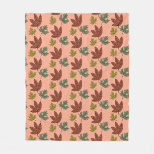Fall Cold Weather Leaves Pattern Fleece Blanket