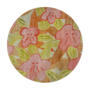 Fall Colored Flowers Chopping Board